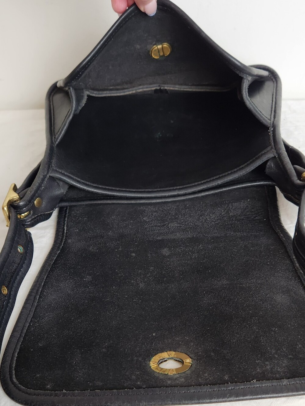 Vintage Black Leather Coach Purse - Picture 11 of 16